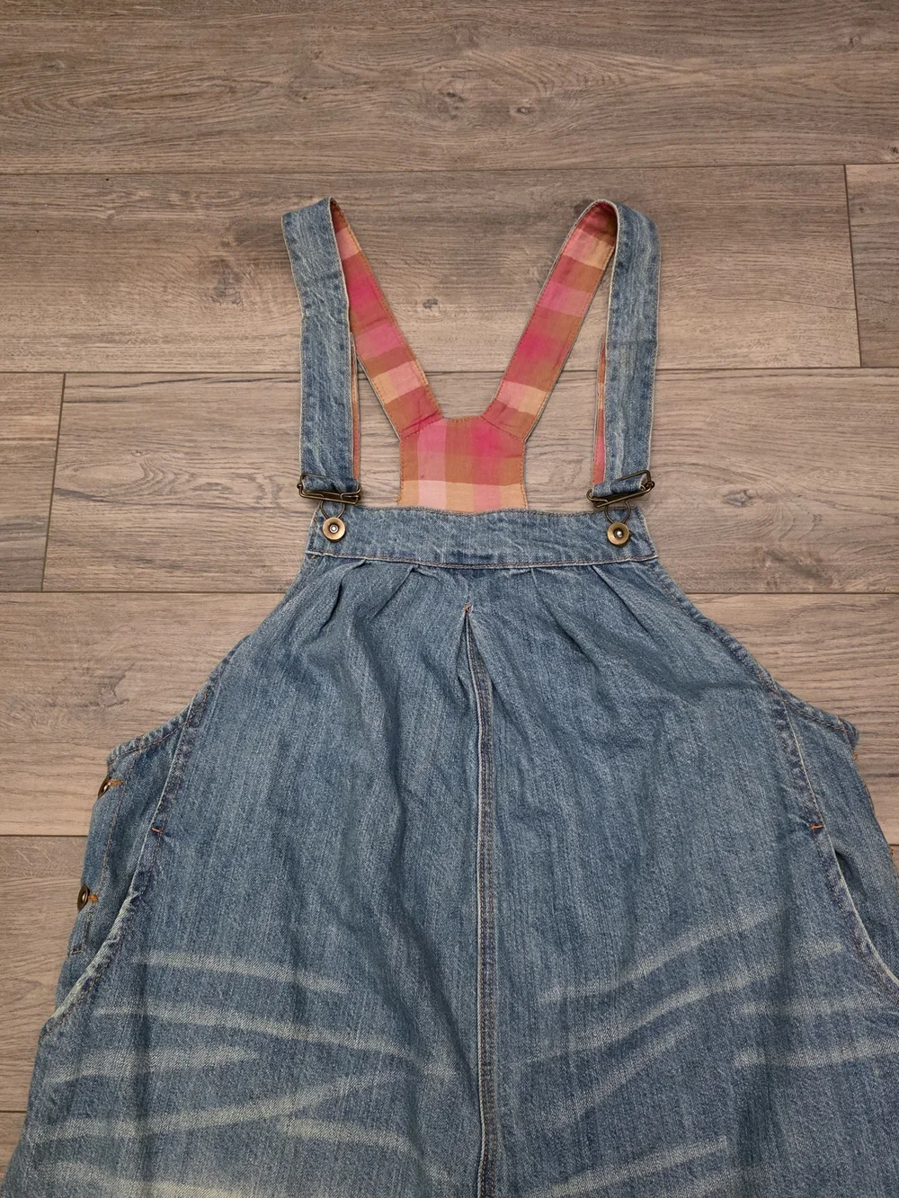 Vintage Denim Overalls Women 2X-3X Embroidered Floral Wide Leg Capri Boho - Picture 3 of 10